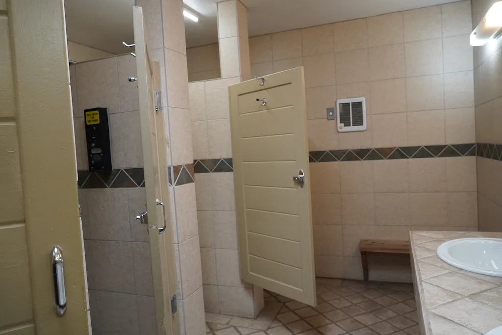 Shower facility at KOA Barstow / Calico.