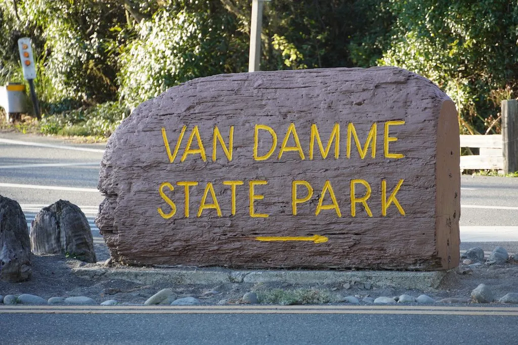 Van Damme State Park Campground - The sign of Van Damme State Park