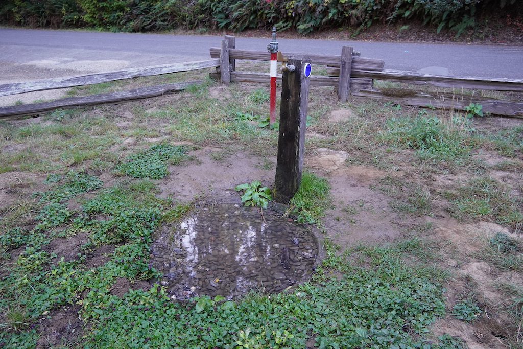 Van Damme State Park Campground - Water faucet - Tomo Travel & Camping A water faucet facility along the road at Van Damme State Park, California