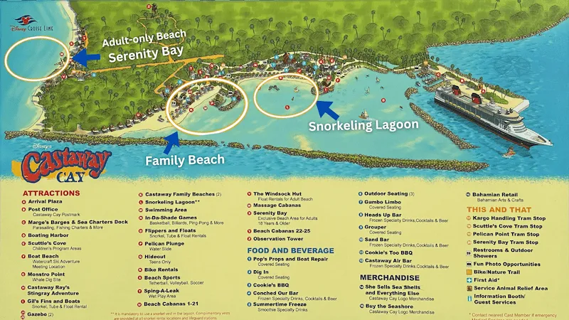 The map of Castaway Cay