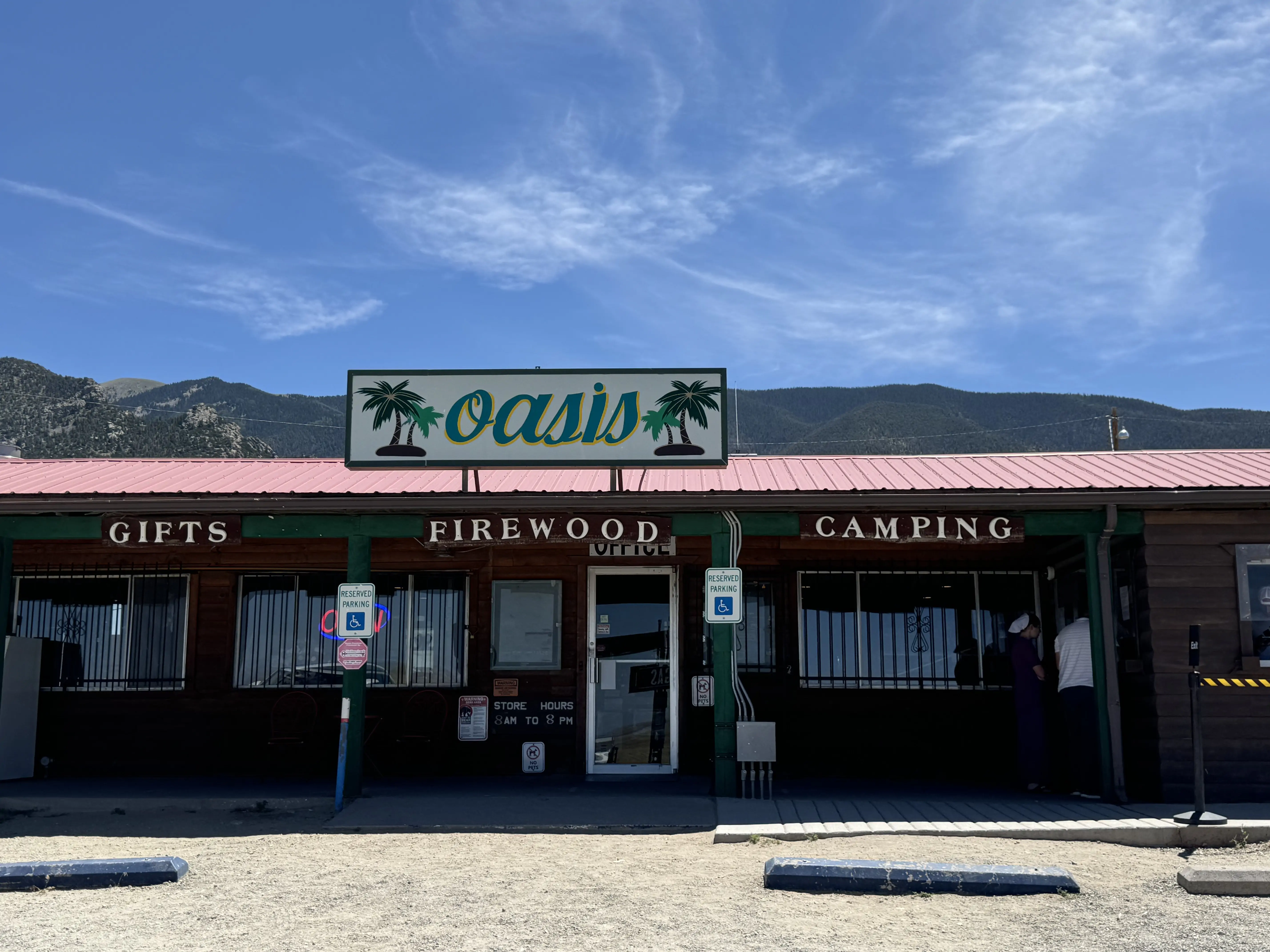 Rustic wooden cabin bathroom located within Rocky Mountain National Park.