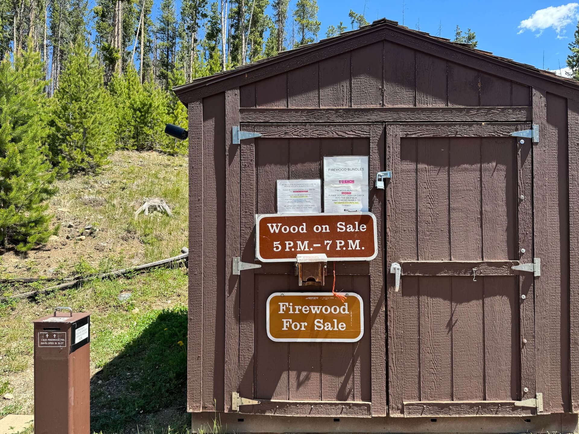 A small shed selling firewood