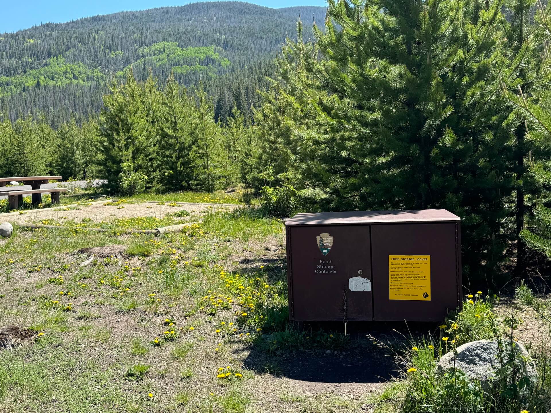 Food locker situated in the great outdoors