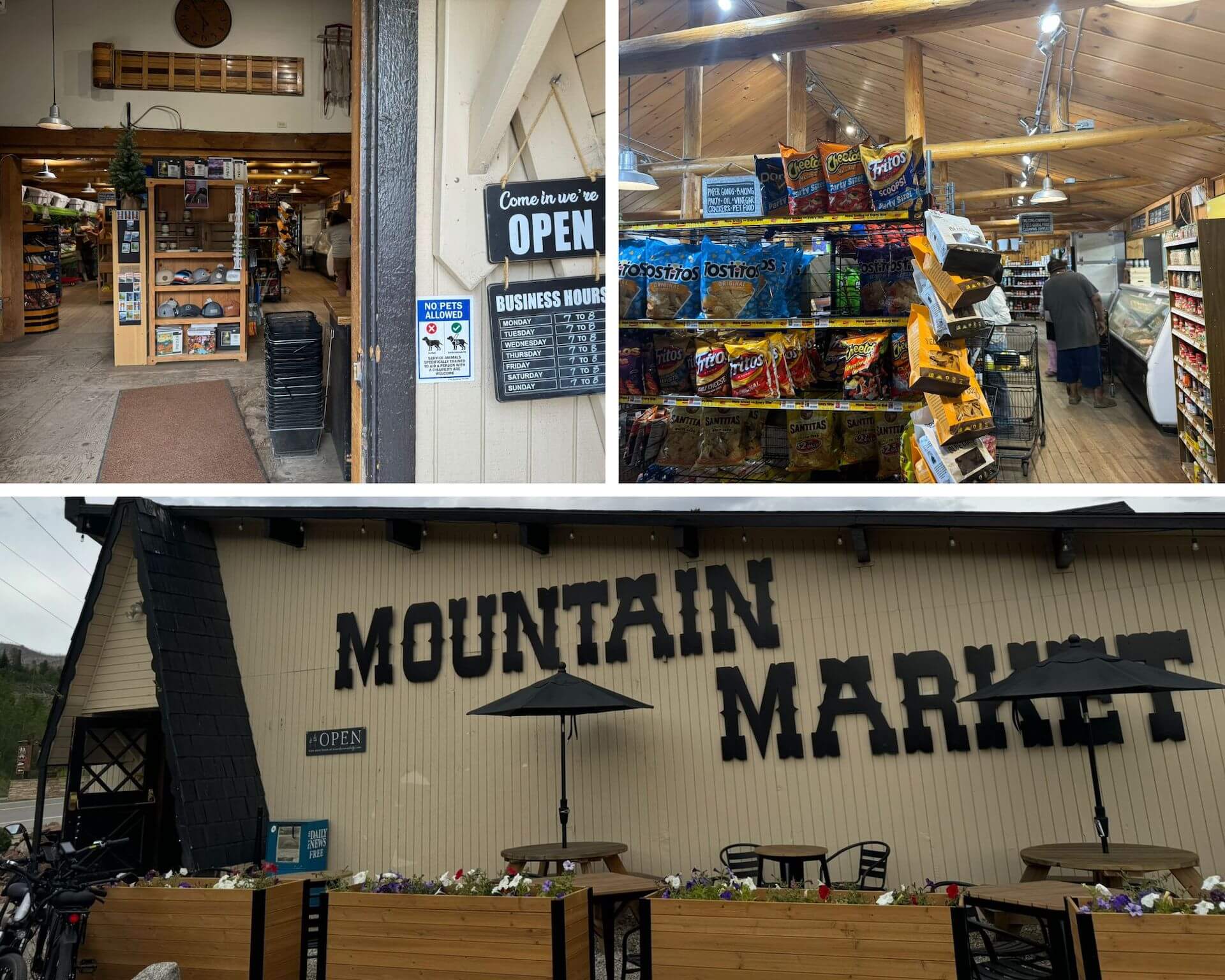 Inside the grocery store, Mountain Market in Gland Lake, Colorado.
