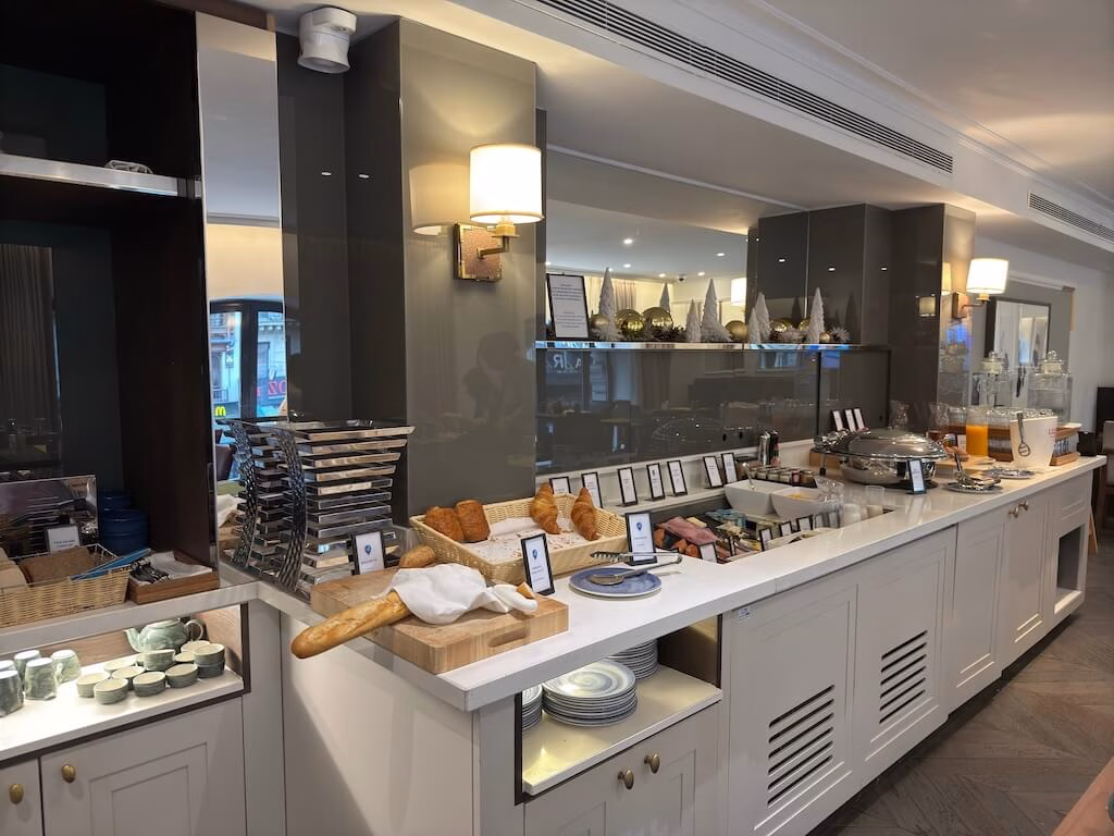 ヒルトン・ダイアモンド会員なら利用できるヒルトン・パリ・オペラにあるエグゼクティブラウンジで取れる朝食