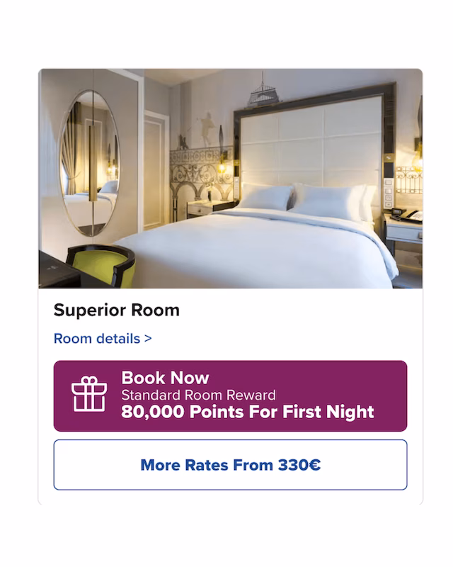 ヒルトン・パリ・オペラ　1泊できるポイント数は8万ポイントです。