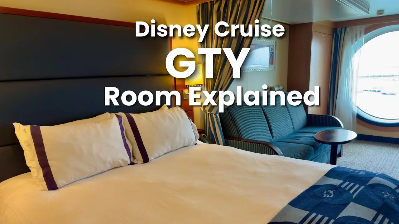 Interior of a Disney Cruise Line stateroom used to explain GTY guarantee rooms and how GTY bookings work on a Disney cruise.