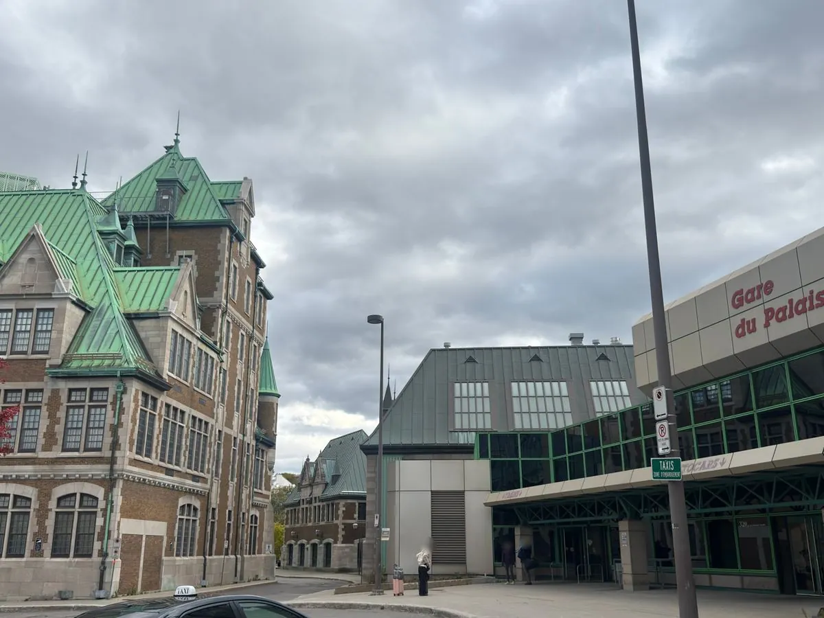 Gare du Palais bus terminal next to the train station in Quebec City